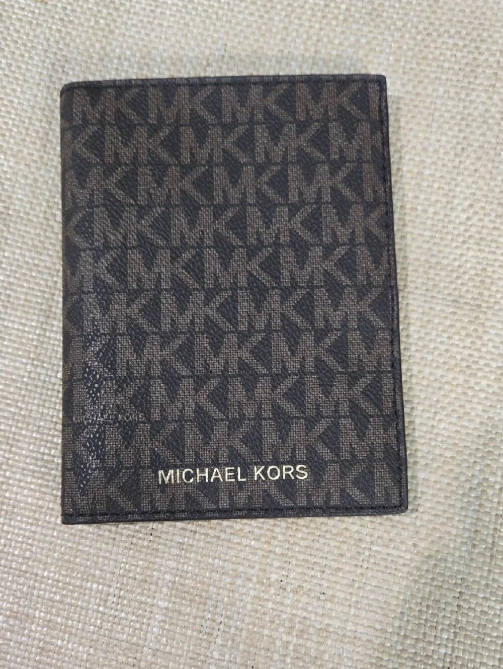 NWOT Michael Kors Brown  Signature MK Passport and Card Holder
